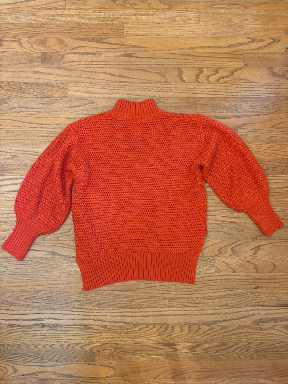 Orange Knit Mock Neck Sweater